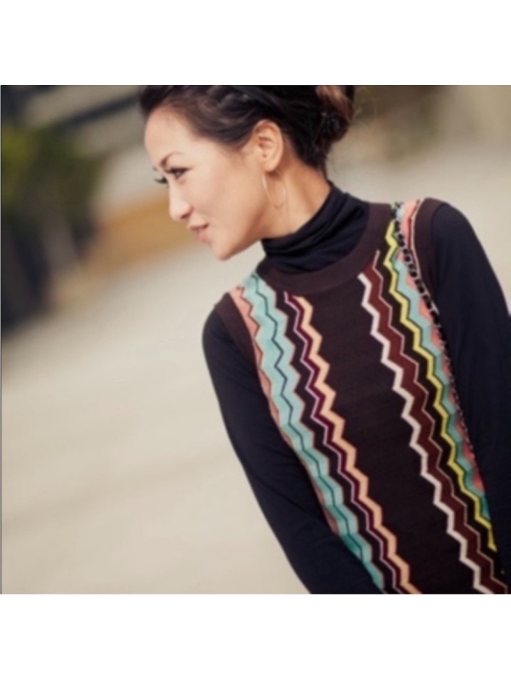 Missoni for Target | Dress | MFT Dark Brown Multi Colored Chevron Knit Dress - Picture 11 of 11